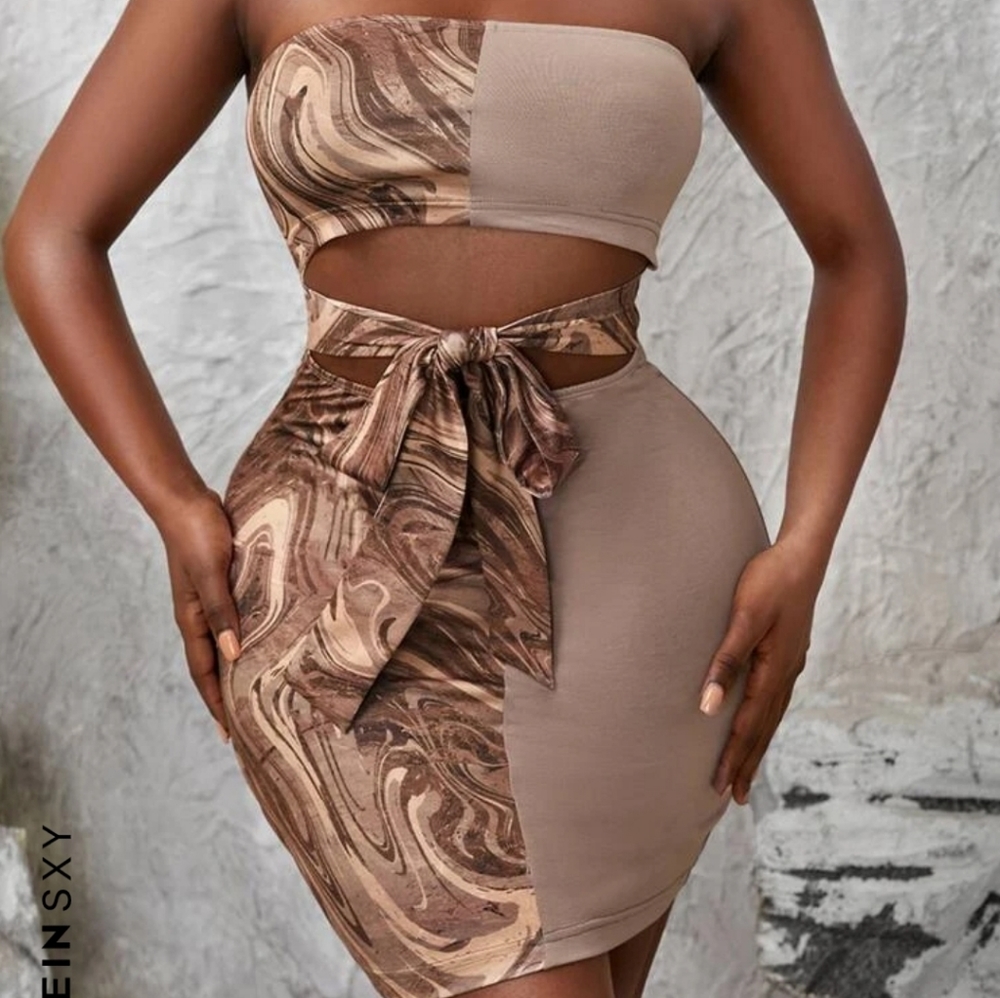 Large Strapless Bodycon Dress